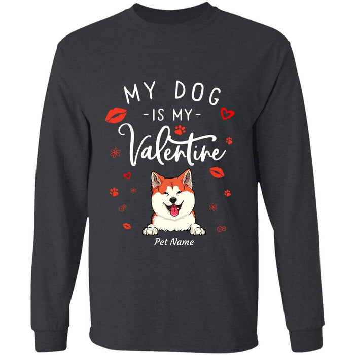 "My Dog is My Valentine" dog personalized T-Shirt