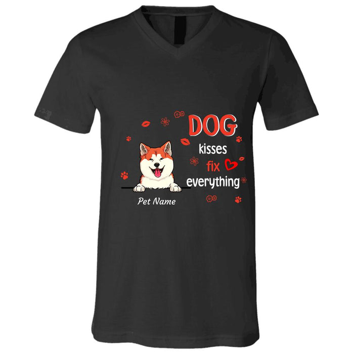 "Dog Kisses Fix Everything" dog personalized T-Shirt