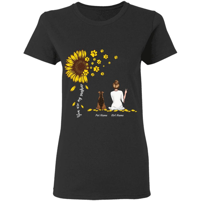 "All I Need" girl and dog,cat personalized T-Shirt