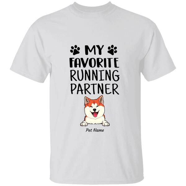 "My Running Partner is My Dog" dog personalized T-Shirt