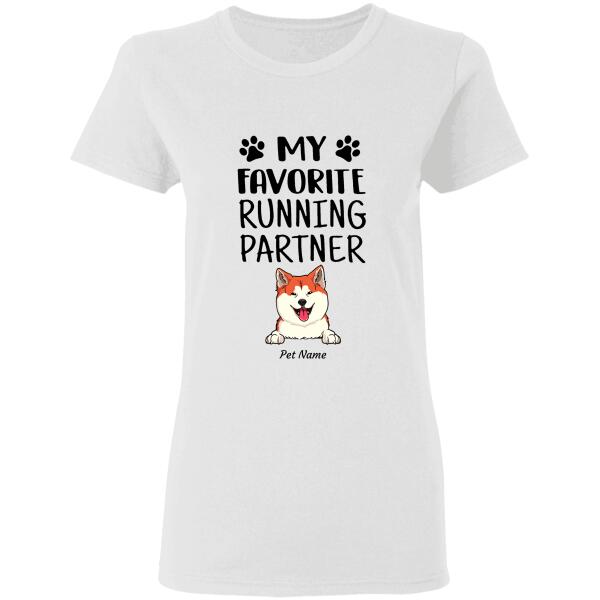 "My Running Partner is My Dog" dog personalized T-Shirt