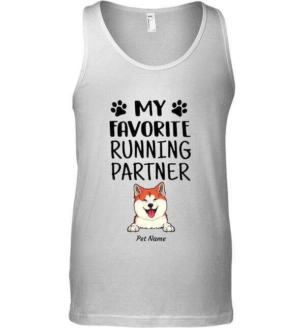 "My Running Partner is My Dog" dog personalized T-Shirt