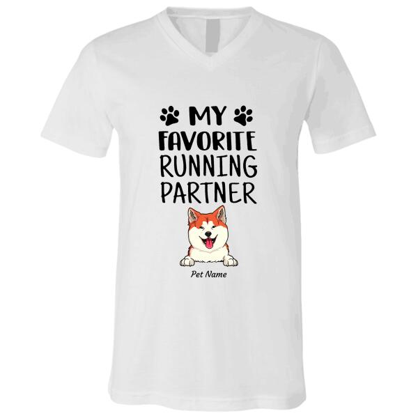 "My Running Partner is My Dog" dog personalized T-Shirt