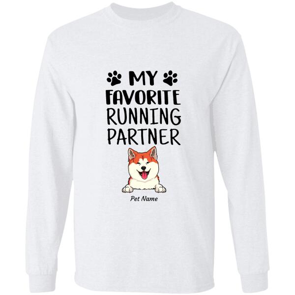 "My Running Partner is My Dog" dog personalized T-Shirt