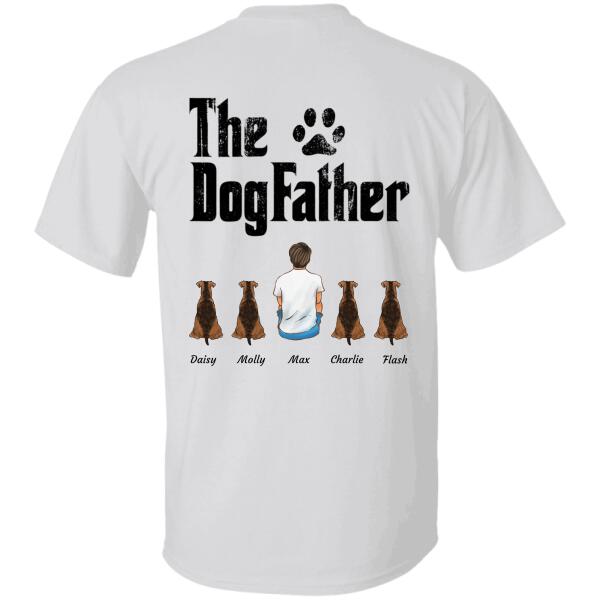 "The Dog Father" man and dog, cat personalized back-T-shirt
