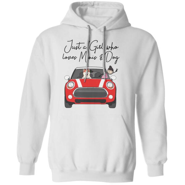 Just A Girl Who Loves Minis And Dogs/Cats girl, mini, dog, cat personalized T-Shirt TS-HR124