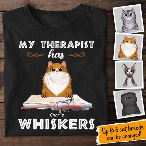 My Therapist Has Whiskers Personalized Cat T-shirt TS-NB253