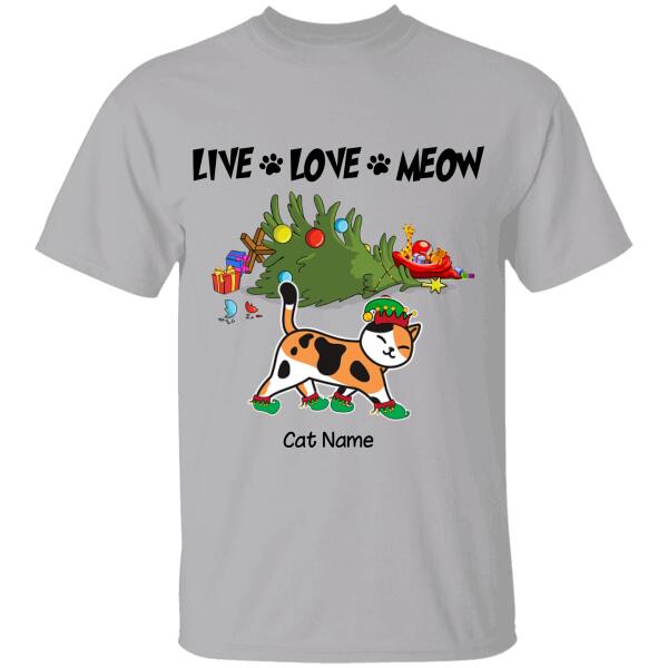 Funny Double Trouble Christmas Cats Personalized T-Shirt TS-PT276