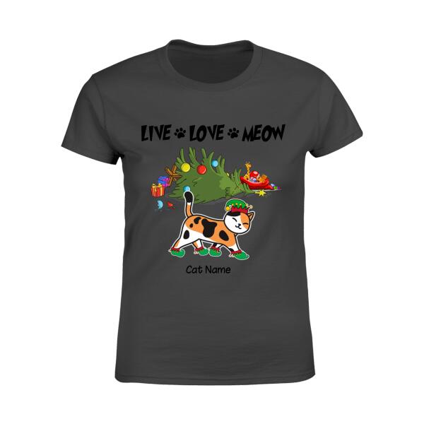 Funny Double Trouble Christmas Cats Personalized T-Shirt TS-PT276
