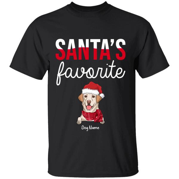 Santa's Favorites Personalized Dog T-shirt TS-NN326