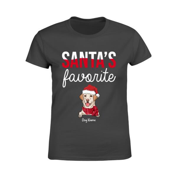 Santa's Favorites Personalized Dog T-shirt TS-NN326