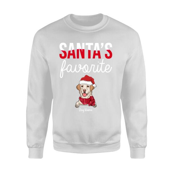 Santa's Favorites Personalized Dog T-shirt TS-NN326