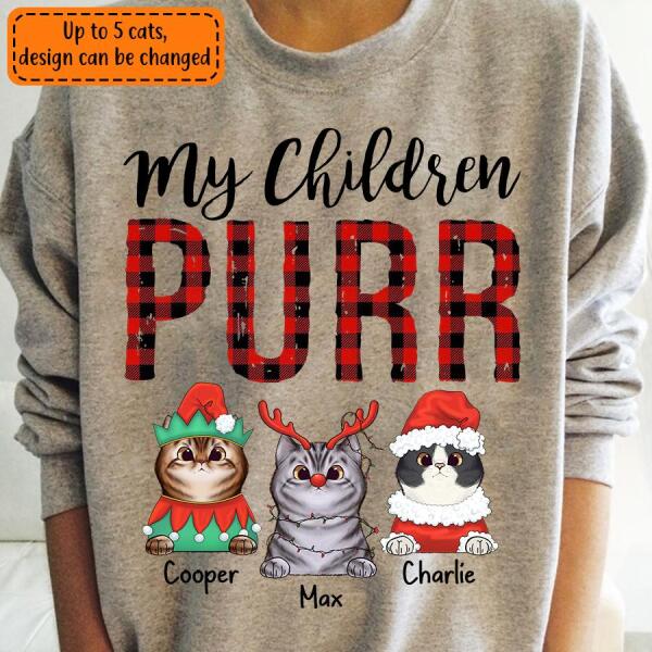 My Children Purr Christmas Personalized Cat T-Shirt TS-PT328