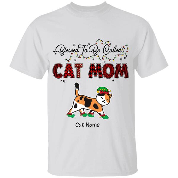 Blessed To Be Called Cat Mom Personalized T-Shirt TS-PT388