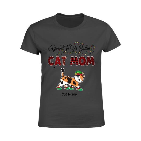 Blessed To Be Called Cat Mom Personalized T-Shirt TS-PT388