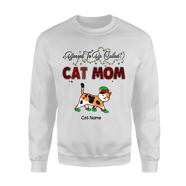 Blessed To Be Called Cat Mom Personalized T-Shirt TS-PT388