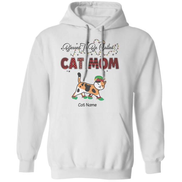 Blessed To Be Called Cat Mom Personalized T-Shirt TS-PT388