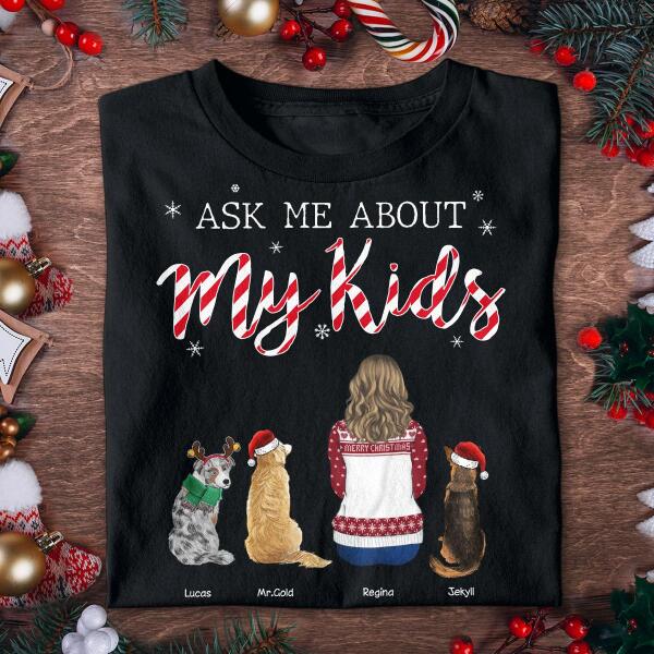 Ask Me About My Kids Personalized Dog T-shirt TS-NN432