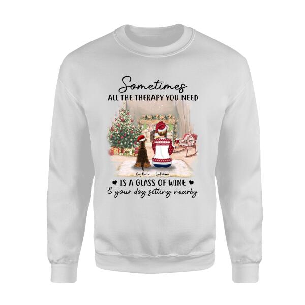 All The Therapy You Need Is Wine & Dogs Personalized T-shirt TS-NB483