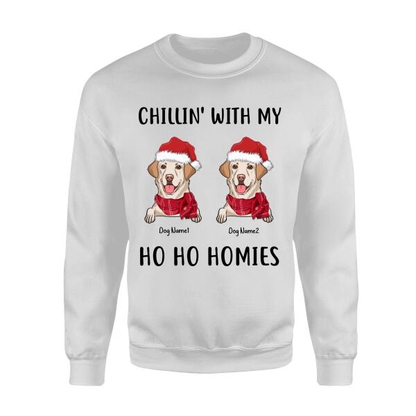 Chillin' With My Ho Ho Homies Personalized Dog T-shirt TS-NN494