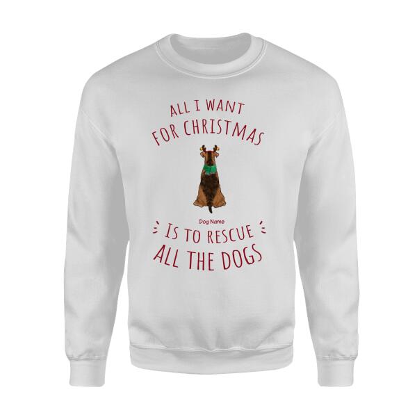 All I Want For Christmas Is To Rescue All The Dogs Personalized T-shirt TS-NB515