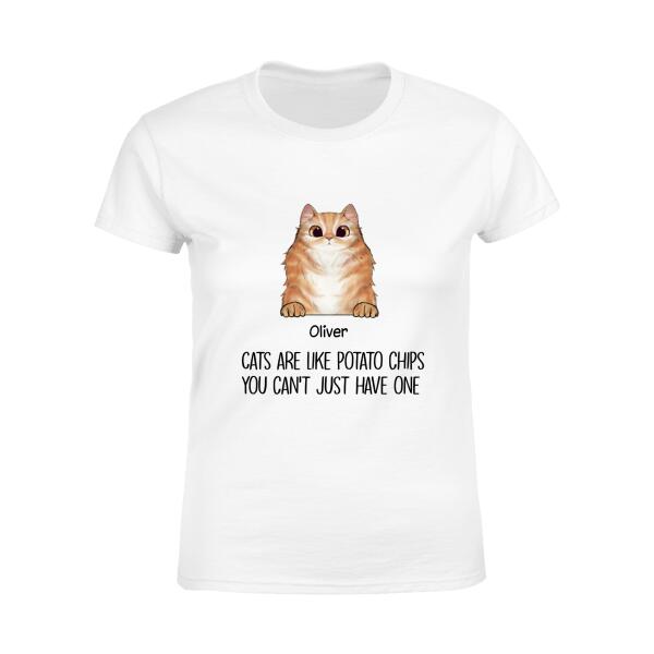 Cats Are Like  Potato Chips Personalized T-Shirt TS-NB503