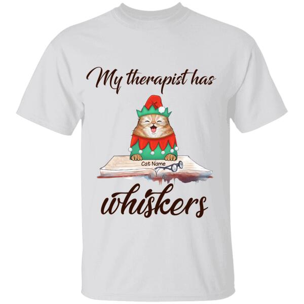 My Therapist Has Whiskers Funny Personalized Cat T-Shirt TS-PT479