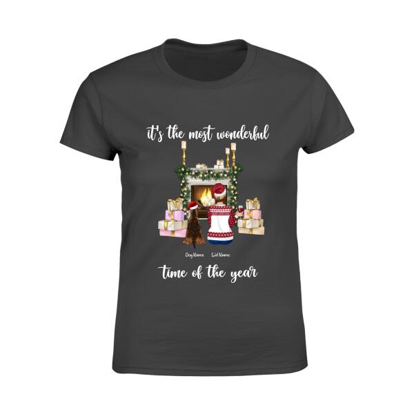 The Most Wonderful Time Christmas Personalized Dog T-Shirt TS-PT419