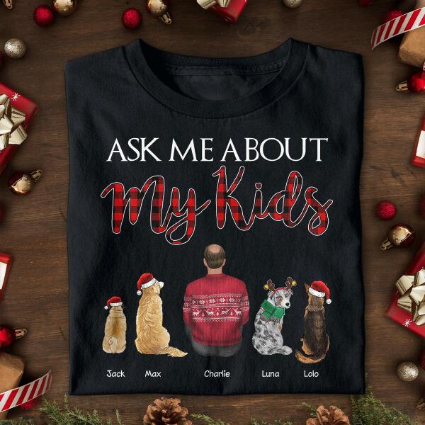 Ask Me About My Kids Personalized Christmas T-shirt TS-NN516