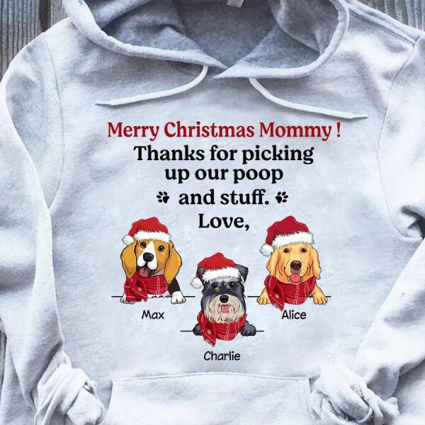 Merry Christmas Mommy Personalized Dog T-shirt TS-NB525