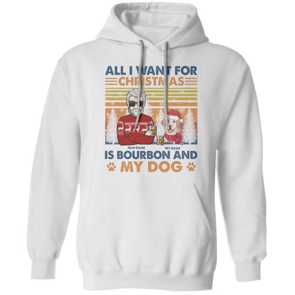 All I Want For Christmas Is Bourbon & My dogs Personalized T-shirt TS-NB545