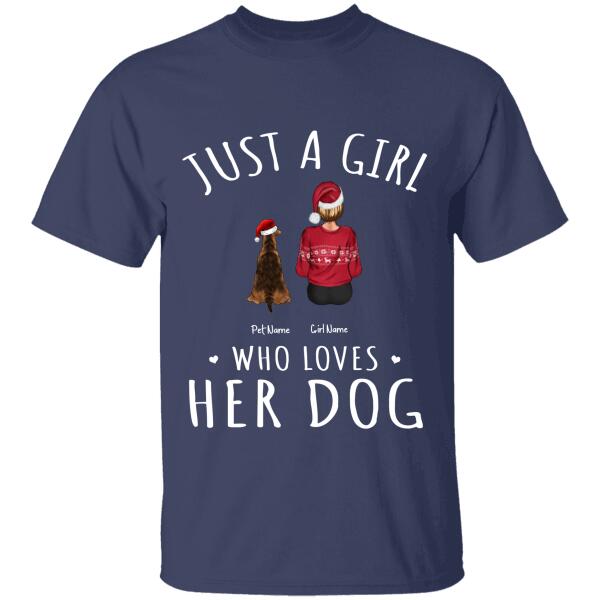 Just A Girl Who Loves Her Dogs Christmas Personalized T-Shirt TS-PT534
