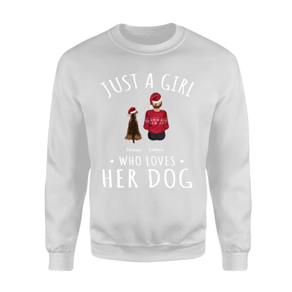 Just A Girl Who Loves Her Dogs Christmas Personalized T-Shirt TS-PT534
