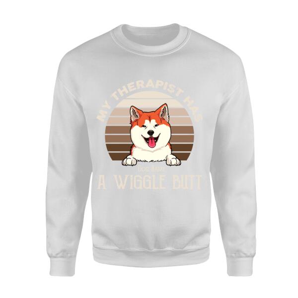My Therapist Has A Wiggle Butt  Personalized Dog T-shirt TS-NB476