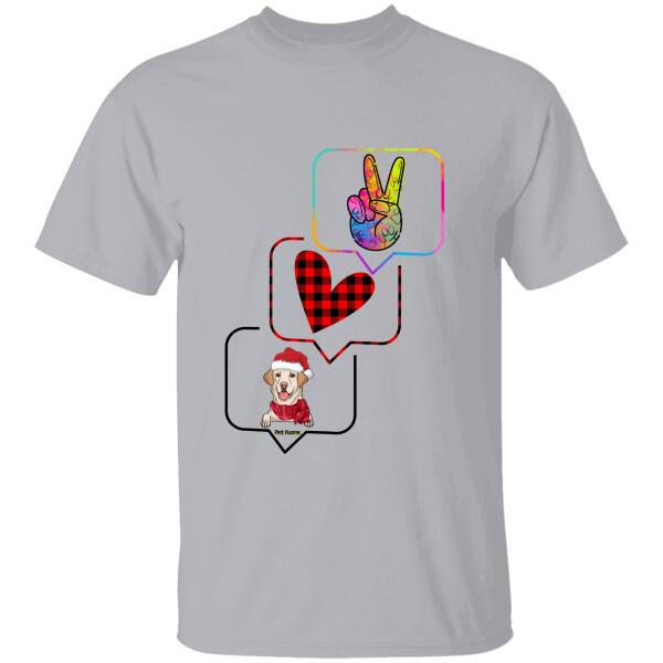 Peace Love Dog Personalized T-shirt TS-NB595