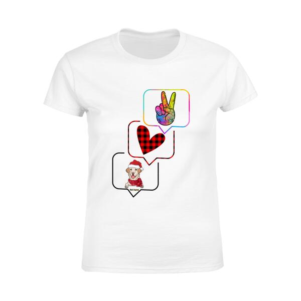 Peace Love Dog Personalized T-shirt TS-NB595