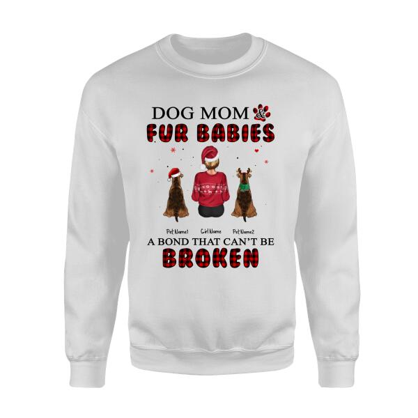 Dog Mom & Fur Babies A Bond That Can't Be Broken Personalized T-shirt TS-NB574