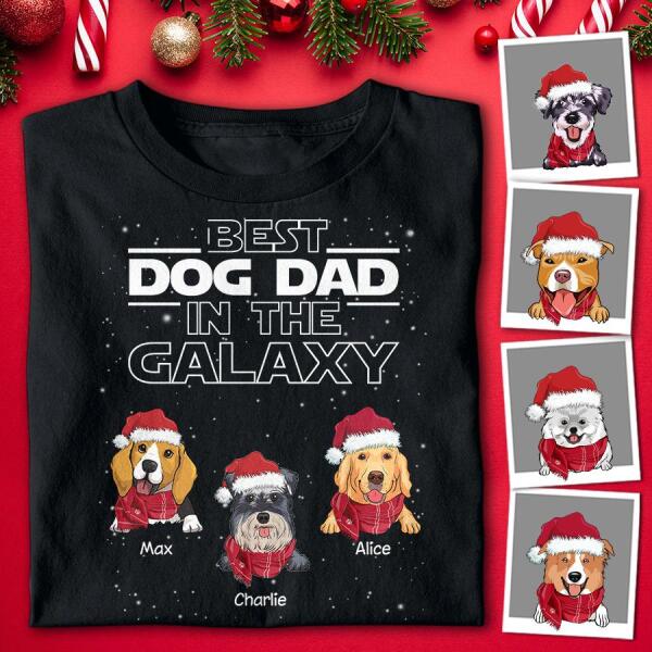 Best Dog Dad In The Galaxy Christmas Personalized T-Shirt TS-PT628