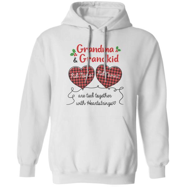Grandma & Grandkids Are Tied Together With Heartstrings Pesonalized T-shirt TS-NB625