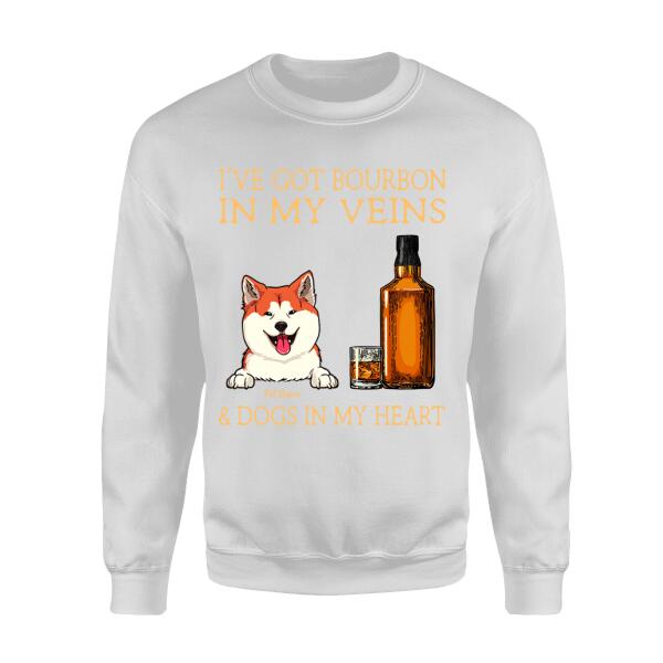 I've Got Bourbon In My Veins & Dogs In My Heart Personalized T-shirt TS-NB679