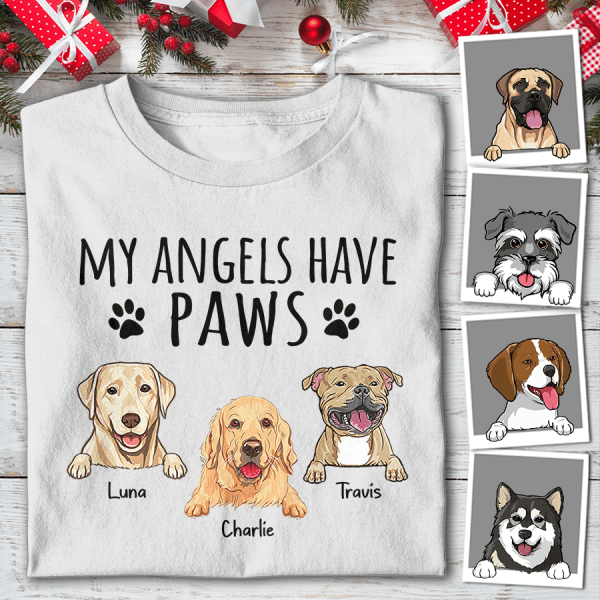My Angel Has Paws Personalized Dog T-shirt TS-NN747