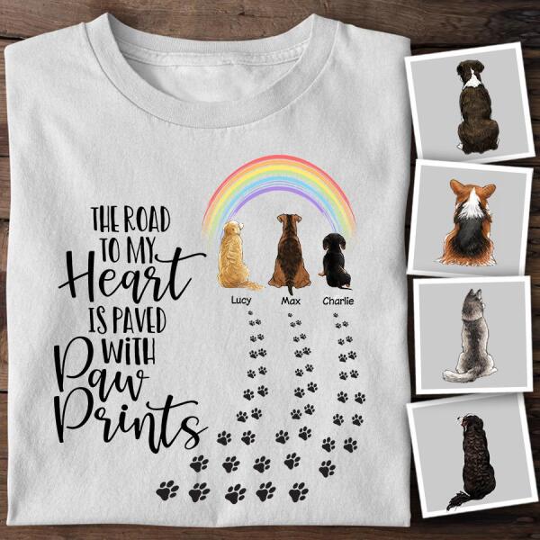 The Road To My Heart Is Paved With Paw Prints Personalized Dog T-shirt TS-NB832