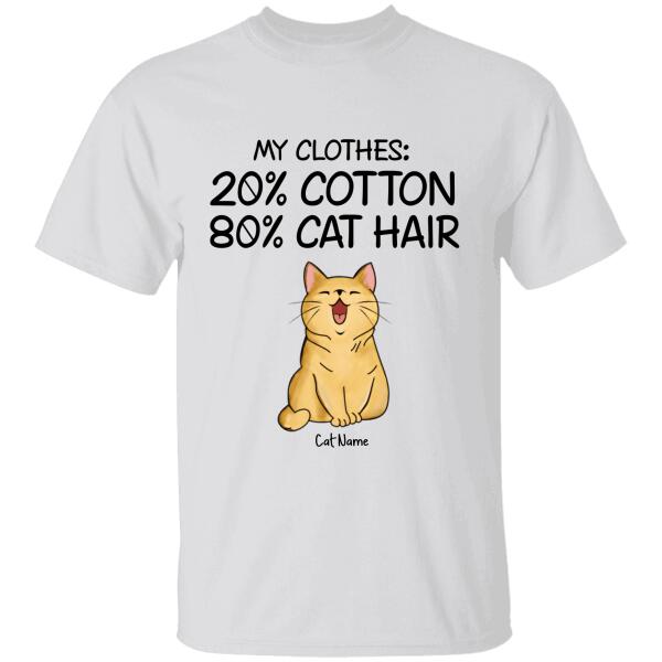 My Clothes 20% Cotton 80% Cat Hair Personalized T-shirt TS-NB855