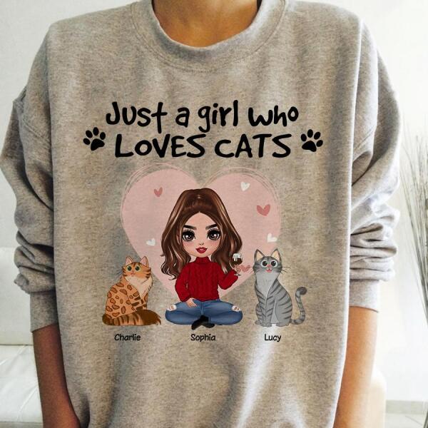 Just A Girl Who Loves Cats Doll Personalized T-Shirt TS-PT859
