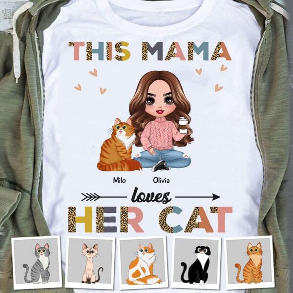 This Mama Loves Her Cat Personalized T-shirt TS-NB863