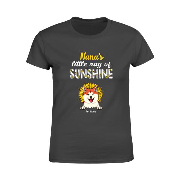Nana's Little Rays Of Sunshine Personalized Dog T-shirt TS-NN900