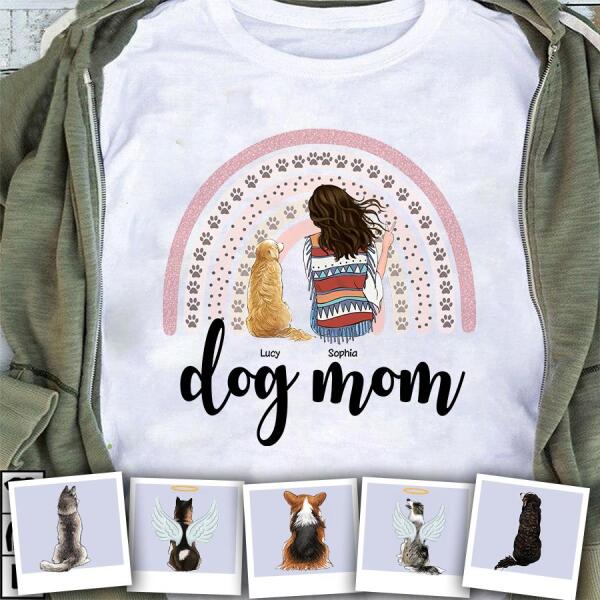 Rainbow Dog Mom Personalized T-shirt TS-NB908