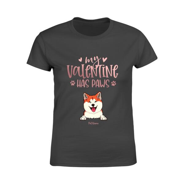 My Valentine Has Paw Personalized Dog T-Shirt TS-PT940