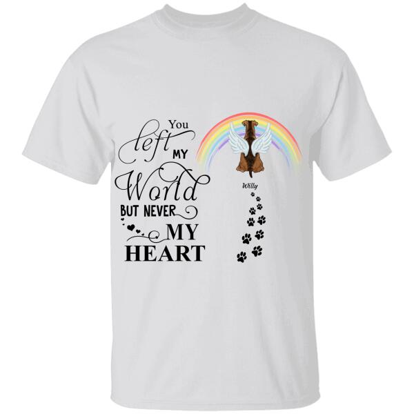 You Left My World But Never My Heart Personalized Dog T-shirt TS-NN930