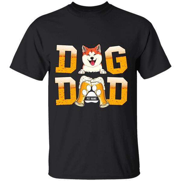 Dog Dad Loves Beer Personalized T-Shirt TS-PT943